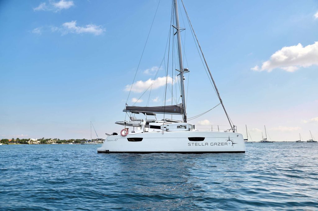 Catamaran Stella Gazer in the Nassau Bahamas sea